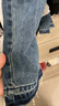 百圖betu女裝秋冬新款牛仔褲顯瘦高腰闊腿漸變毛邊牛仔褲2310D07 牛仔色 S 曬單實(shí)拍圖