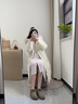 BEIZIER周冬雨同款雪地靴女真皮短筒懶人一腳蹬東北棉鞋加絨加厚保暖防滑 羚羊棕色 38 曬單實(shí)拍圖
