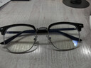 蔡司（ZEISS）鏡片近視眼鏡框男半框防藍光輻射可配帶散光度數眼睛女鈦合金鏡架 簡(jiǎn)約款 黑銀 配colorein鏡片防藍光 無(wú)度數 曬單實(shí)拍圖