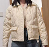 太平鳥(niǎo)女裝羽絨服輕薄多巴胺無(wú)膽襯衫羽絨休閑外套短款 米白色 M 曬單實(shí)拍圖