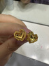 六福珠寶 足金愛(ài)心黃金耳釘女款時(shí)尚閃耀心形耳飾計價(jià)GJGTBE0011 約2.00克 曬單實(shí)拍圖