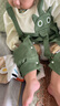 DUUDUU寶寶秋季衣服新款連體衣嬰兒假兩件哈衣新生兒卡通爬服白綠 100cm 曬單實(shí)拍圖
