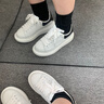 H8小白鞋2025新款百搭莆田鞋子情侶男女內(nèi)增高厚底休閑運(yùn)動(dòng)板鞋 白色-黑皮尾（禮盒裝） 37 女碼 曬單實(shí)拍圖