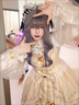 閃動(dòng)少女（SHANDONGSHAONV）洛麗塔lolita加冕公主連衣洋裝日常女中長(cháng)款春秋蘿莉 加冕金色 S 曬單實(shí)拍圖