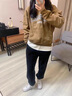 布力潘300斤胖妹加肥加大碼女裝200斤胖mm運動(dòng)褲特大號寬松顯瘦束腳衛褲 黑色 常規 4XL_建議201-250斤 曬單實(shí)拍圖