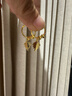 首愛(ài)珠寶黃金耳環(huán)女新款足金999.9幸運樹(shù)葉耳圈時(shí)尚金七夕情人節禮物 樹(shù)葉耳環(huán)（一對） 4.6g 曬單實(shí)拍圖