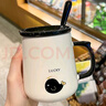 木丁丁海豚陶瓷馬克杯帶蓋帶勺子喝水杯辦公室咖啡牛奶泡茶杯生日禮物 乖巧海豚【杯蓋+杯勺】 曬單實(shí)拍圖