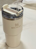STANLEY網(wǎng)紅吸管杯水杯保溫杯大容量辦公車載不銹鋼杯子591ML-米白色 曬單實拍圖