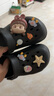 名創(chuàng)優(yōu)品（MINISO）洞洞鞋男女夏季外穿涼鞋防滑厚底踩屎感包頭涼拖鞋 黑色+海洋星星 曬單實拍圖