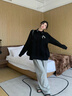 一寸相思黑色圓領(lǐng)衛(wèi)衣女小個子秋冬2025新款爆款寬松大碼外套加絨加厚上衣 黑色-半顆愛心 XL 【150-170斤】 曬單實拍圖