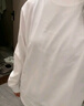 泉碧焱白色打底衫長(cháng)袖t恤女重磅純棉韓版寬松簡(jiǎn)約氣質(zhì)內搭正肩圓領(lǐng)上衣 L 【建議115-130斤】 曬單實(shí)拍圖