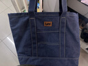 Lee托特包女士包包大容量腋下包通勤手提包秋冬季單肩包 牛仔藍 曬單實(shí)拍圖