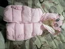 寧悠嬰兒羽絨馬甲帶帽女童馬甲春秋外穿洋氣寶寶坎肩秋冬復古棉背心 花兔羽絨棉馬甲-粉色 105 110cm 曬單實(shí)拍圖