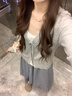 蝶嬌諾（DIEJIAONUO）連衣裙子女裝2025年秋季新款韓系甜妹慵懶風松弛感穿搭法式溫柔風 外套+背心內搭+裙子 S 曬單實拍圖