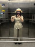 葉紫楓（YEZIFENG）時尚套裝女夏季新款氣質短袖上衣闊腿褲舒適套裝兩件套 卡其色 M 曬單實拍圖