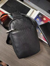 ANYSMIC奢侈高檔品牌男士胸包男真皮單肩斜挎包休閑時(shí)尚小背包牛皮運動(dòng)包 BG30403#黑色 曬單實(shí)拍圖