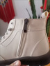 啄木鳥(niǎo)2026新款短靴秋季女鞋英倫風(fēng)牛筋軟底秋冬平底鞋靴子軟底馬丁 米白色 37 標準碼數 曬單實(shí)拍圖