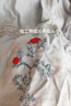 白鹿語(yǔ)氣質(zhì)繡花泡泡袖連衣裙2025夏季新款流蘇系帶花邊短裙 藍色  M  曬單實(shí)拍圖