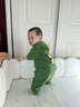 幼歌（YOUGE）嬰幼兒秋季新款萌趣小恐龍連體衣新生兒柔軟親膚爬服潮 綠色 80cm 曬單實(shí)拍圖