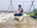 HIMEILI兒童電動摩托車可坐雙人遙控三輪車1-6歲男女孩寶寶可駕駛玩具車 黃色雙驅(qū)+12V9A+軟座+遙控 曬單實拍圖