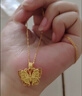 中銀億金花絲蝴蝶黃金項鏈女古法足金吊墜掛墜生日中秋節禮物送女友老婆 古法花絲蝴蝶吊墜+足金鏈-活動(dòng)款【金重約5.2g】 曬單實(shí)拍圖