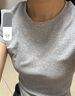 優(yōu)衣庫女裝圓領(lǐng)短T恤短袖迷你T修身百搭辣妹顯瘦打底新款474410 03 灰色 M 曬單實(shí)拍圖