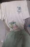 真維斯童裝女童夏季套裝2025新款兒童純棉短袖T恤時(shí)尚中大童休閑花苞腰短褲 白/J荷葉貓右下-綠/J夏天K 140 曬單實(shí)拍圖