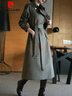 妤遇（YUUZYUUS）品牌女裝風(fēng)衣外套女中長(cháng)款2025春秋新款寬松英倫風(fēng)休閑氣質(zhì)大衣 咖色 （偏綠咖） XL 曬單實(shí)拍圖