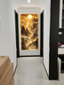輕奢日照金山玄關(guān)裝飾畫(huà)走廊過(guò)道掛畫(huà)新中式入戶(hù)門(mén)正對墻壁飾畫(huà) A款 40*80 晶瓷平面  拉絲鋁合金（金色） 曬單實(shí)拍圖