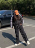 卡圖弛美式扎染燈芯絨休閑褲男秋季潮牌痞帥長褲子寬松直筒垂感闊腿褲 黑色 XL 曬單實拍圖