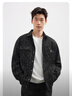 GXG男裝【小香風(fēng)】復古格子外套長(cháng)袖夾克25年秋新款#G25D213108 黑色 L 曬單實(shí)拍圖