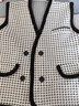 錦裳淑小香風(fēng)千鳥(niǎo)格馬甲外套女早秋中長(cháng)款寬松春秋無(wú)袖針織背心Q4 黑色格子 均碼 曬單實(shí)拍圖