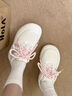 森馬可愛(ài)貓咪皮面軟底板鞋女2025秋季新款撞色潮小白鞋休閑鞋單鞋 88-11160白粉皮面贈送運費險 37 曬單實(shí)拍圖