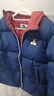 馬騎頓（MQD）MQD冬季男大童潮酷學(xué)院風(fēng)休閑保暖連帽羽絨服 藏青 150 （充絨量112g） 曬單實(shí)拍圖