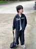 Smartiden國際品牌兒童外套2025秋男童日系字母棒球服男寶寶中小童刺繡夾克 藏青色 80 曬單實(shí)拍圖