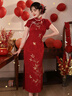 聽月小筑【紅袖添香】原創(chuàng)女春夏婚服敬酒服國風(fēng)新中式旗袍連衣裙 旗袍 現(xiàn)貨 M 曬單實拍圖
