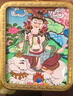 青藏源西藏純手繪扎基拉姆黃黑財神大黑天文殊菩薩藥師佛小唐卡佛牌吊墜 普賢菩薩生肖龍蛇守護神4*5cm紅 曬單實(shí)拍圖