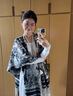 嬈蝶2025新款歐美風格子披肩外套美拉德時尚流蘇圍巾百搭水墨畫外搭 水墨畫-熱賣色主推-秋冬 150cm 曬單實拍圖