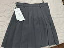 三彩2025秋季新款miu系灰色收腰百褶裙半身裙A字短裙小個(gè)子M 深邃灰 M 160/68A 曬單實(shí)拍圖