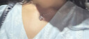 周六福（ZLF） S925銀飾項鏈女小方糖高級感小眾鏈墜送女友生日禮物 鏈墜鏈長(cháng)40+5cm 曬單實(shí)拍圖