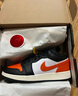 Jordan七夕禮物女休閑鞋AJ1小扣碎 JORDAN 1運動鞋553560-081黑白橙37.5 曬單實拍圖