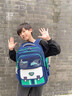 DEATKN德國8A護脊減負兒童書(shū)包小學(xué)生一二三到六年級男孩女孩通用書(shū)包 小號寶藍綠(送掛飾+手表+機器人) 曬單實(shí)拍圖