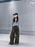 G.DUCKKIDS黃鴨女童褲子春秋2025新款兒童迷彩褲大童工裝褲女孩街舞長褲 綠色 120 尺碼5~6歲【110-120cm】 曬單實拍圖