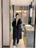 浪莎奶黃色羽絨服女中長(cháng)款2025新款冬季赫本風(fēng)時(shí)尚盤(pán)扣外套 黑色 M 曬單實(shí)拍圖