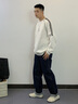 Calvin KleinJeans25秋季新款男士美式復(fù)古ck純棉原色洗水闊腿牛仔褲4RD716G 59W-牛仔藍(lán)黑 32 曬單實拍圖