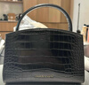 CHARLES&KEITH鱷魚(yú)紋凱莉包手提斜挎婚包包女包生日禮物CK2-50270880-1 Black黑色 S 曬單實(shí)拍圖