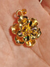 牡丹花黃金吊墜3D足金花卉項鏈掛墜絢麗華貴送送女友新年禮物 曬單實(shí)拍圖