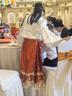 羅蒙馬面裙女童中秋新款兒童漢服套裝國風(fēng)半身裙古裝演出服 紅色150 曬單實(shí)拍圖