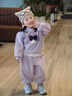 班喜迪女童套裝秋冬裝2025新款洋氣兒童加絨衛衣褲子冬季兩件套寶寶衣服 紫色 90 曬單實(shí)拍圖