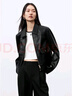 太平鳥(niǎo)女裝短外套PU皮衣女秋裝時(shí)尚高級(jí)感翻領(lǐng)曠野美拉德 黑色2 M  曬單實(shí)拍圖